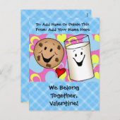 Cookies und Milchvalentine Feiertagspostkarte (Vorne/Hinten)
