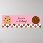 Cookies und Milk Baby Shower Banner-Zeichen Poster (Vorne)