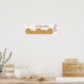 Cookies und Milk Baby Shower Banner-Zeichen Poster (Küche)