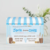 Cookies und Milk Boy Geburtstagsparty Einladungen (Stehend Vorderseite)