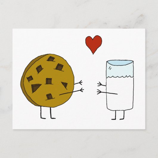 Cookies und Milk Postcard Postkarte (Vorderseite)
