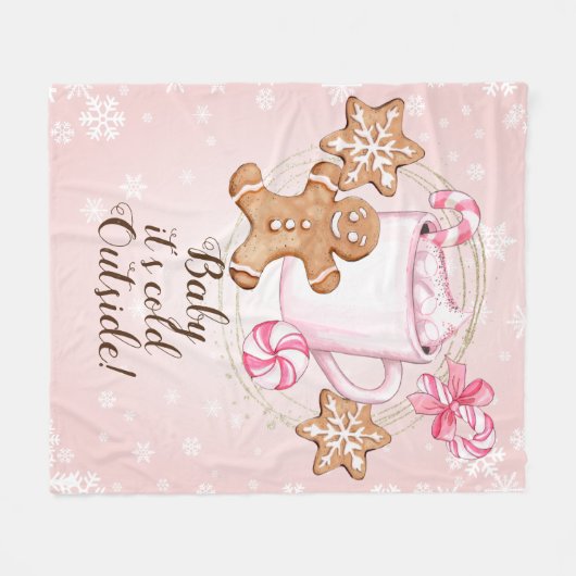 Cookies und warme Kakaowinterdecke Fleecedecke (Vorderseite (Horizontal))
