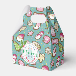 Cookies Weihnachten Türkis Gefälligkeitsbox Geschenkschachtel
