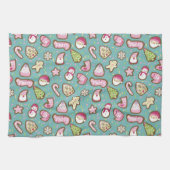 Cookies Weihnachten Türkis Geschirrtuch (Horizontal)