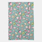 Cookies Weihnachten Türkis Geschirrtuch (Vertikal)