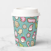 Cookies Weihnachten Türkis Pappbecher (Rückseite)