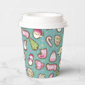 Cookies Weihnachten Türkis Pappbecher (Rechts)