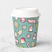 Cookies Weihnachten Türkis Pappbecher (Vorderseite)