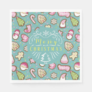 Cookies Weihnachten Türkis Serviette