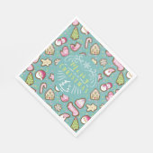 Cookies Weihnachten Türkis Serviette (Ecke)