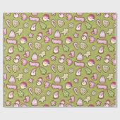 Cookies Weihnachts Grün Geschenkpapier (Flach)
