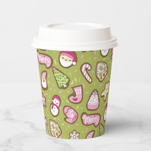 Cookies Weihnachts Grün Pappbecher (Links)