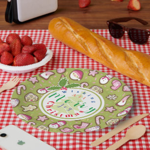 Cookies Weihnachts Grün Pappteller