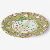 Cookies Weihnachts Grün Pappteller (Schrägansicht)