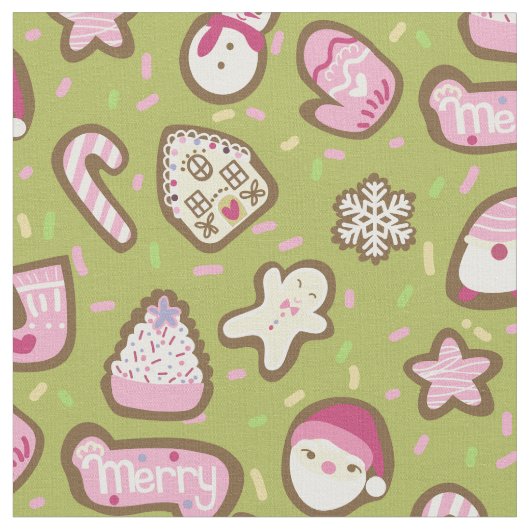 Cookies Weihnachts Grün Stoff (Nahaufnahme)