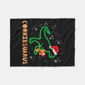 Cookiesaurus Christmas Dinosaur Rex Sugar Cookie  Fleecedecke (Vorderseite (Horizontal))
