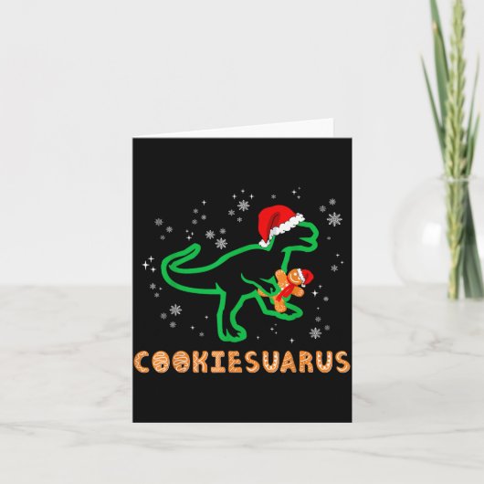 Cookiesaurus Christmas Dinosaur Rex Sugar Cookie  Karte (Vorderseite)