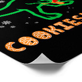 Cookiesaurus Christmas Dinosaur Rex Sugar Cookie  Poster (Ecke)