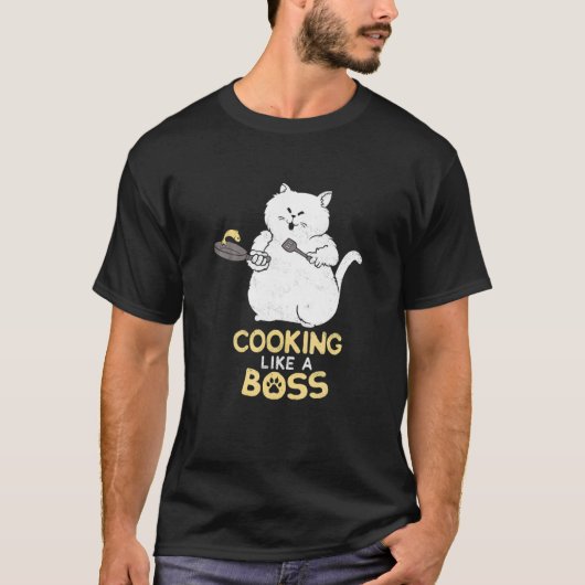 Cooking Cat Cooking Like A Boss T-Shirt (Vorderseite)