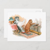 Cooking Cat Louis Wain Postkarte (Vorne/Hinten)