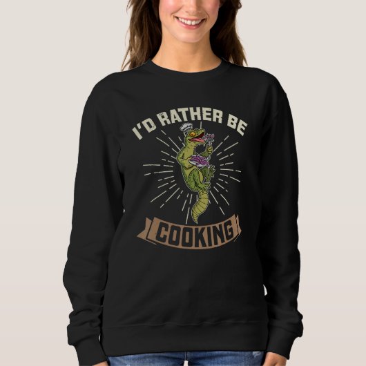 Cooking chefs hat lizard reptile kitchen restauran sweatshirt (Vorderseite)
