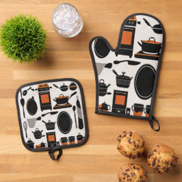 Cooking Companion Oven Mitt und Pot Holder Duo Ofenhandschuh & Topflappen-Set