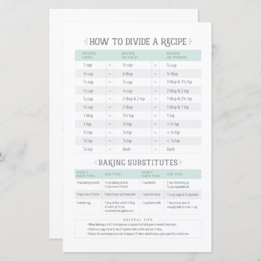 Cooking Conversion & Rezept Dividende (Vorne/Hinten)