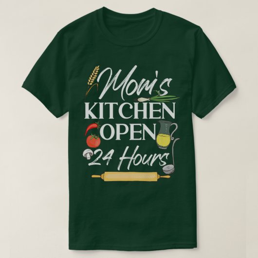 Cooking Cook Kitchen Chef MomS Kitchen Open 24 Hou T-Shirt (Design vorne)