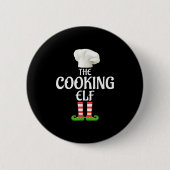 Cooking Elf Matching Family Group Weihnachts-Party Button (Vorderseite)