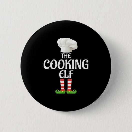 Cooking Elf Matching Family Group Weihnachts-Party Button (Vorderseite)