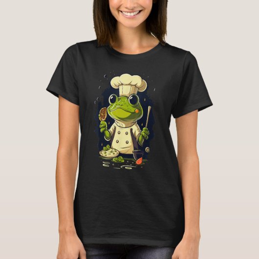 Cooking Frog Restaurant cook on Frog chef T-Shirt (Vorderseite)