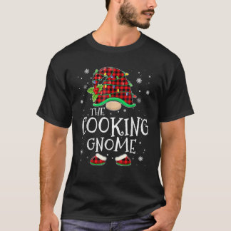 Cooking Gnome Red Plaid Matching Family Christmas T-Shirt