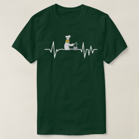 Cooking Heartbeat Kitchen Baking Culinary Chief Fo T-Shirt (Design vorne)