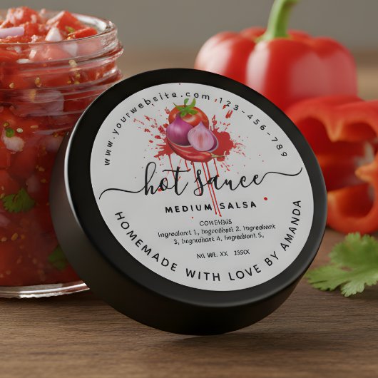 Cooking Homemade hot sauce label Runder Aufkleber