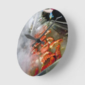Cooking Hummer Schwanz Runde Wanduhr (Winkel)