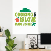Cooking Is Love Made Vue Poster (Heimbüro)