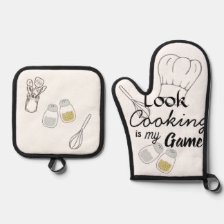 Cooking is my Game Ofenhandschuh & Topflappen-Set