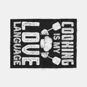 Cooking Is My Love Language Funny Chef Quote Fleecedecke (Vorderseite (Horizontal))