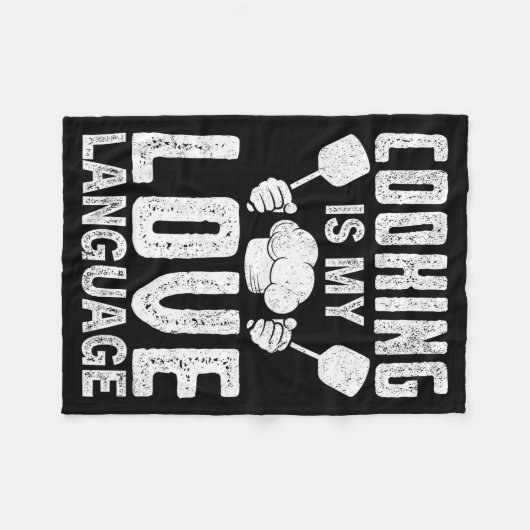Cooking Is My Love Language Funny Chef Quote Fleecedecke (Vorderseite (Horizontal))