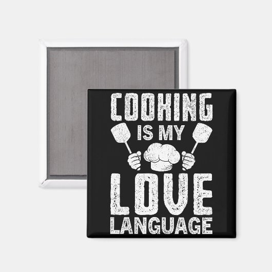 Cooking Is My Love Language Funny Chef Quote Magnet (Vorderseite/Rückseite)