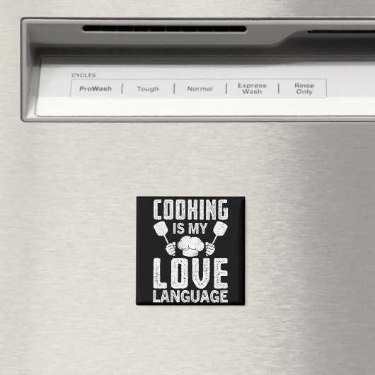 Cooking Is My Love Language Funny Chef Quote Magnet (In Situ (Geschirrspüler))