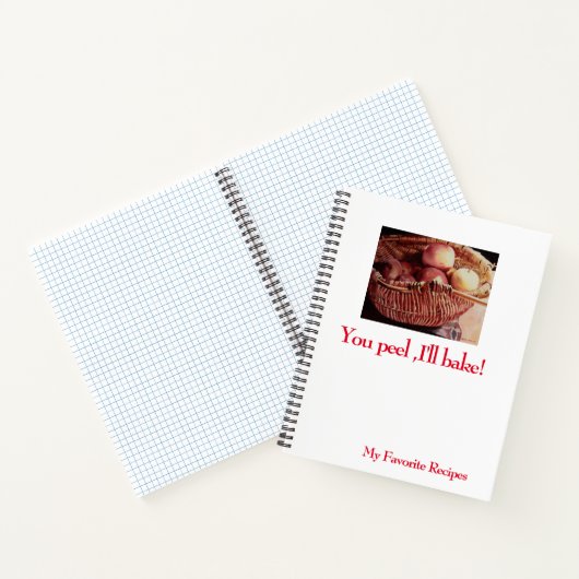 Cooking Journal mit Bild eines Äpfelkorbs Notizblock (Innenseite)