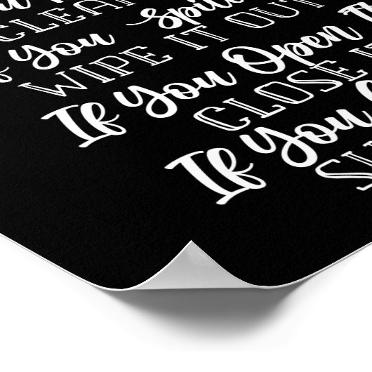 Cooking Kitchen Chef Kitchen Rules If You Empty It Poster (Ecke)