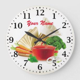 Cooking Kitchen Personalizable Wall Clock Große Wanduhr