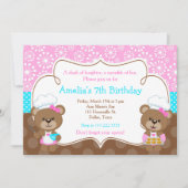 Cooking Koch Bear Geburtstagsparty Einladung (Vorderseite)