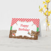 Cooking Koch Bear Party Karte (Gelbe Blume)