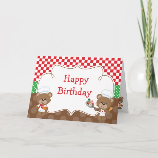 Cooking Koch Bear Party Karte (Vorderseite)