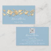 Cooking Koch Restaurant Catering GoldLogo QR Code Visitenkarte (Vorne/Hinten)