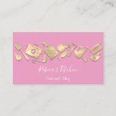 Cooking Koch Restaurant Catering Logo QR Pinky Visitenkarte (Vorderseite)