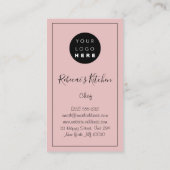 Cooking Logo Koch Restaurant Küche Knifes Rose Visitenkarte (Rückseite)